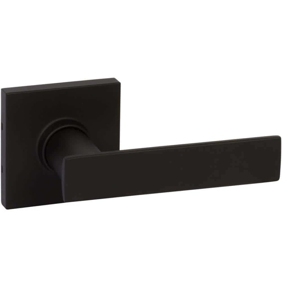 Door Hardware * | Delaney Hardware Hk Series Black Contemporary Style Straight Single Dummy Door Lever.