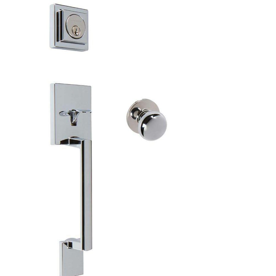 Door Hardware * | Delaney Hardware Avino Bright Chrome Single Cylinder Deadbolt Entry Door Handleset