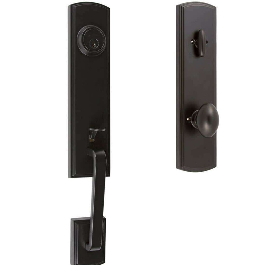 Door Hardware * | Delaney Hardware Italian Collection Briona Single Cylinder Black Door Handleset With Canova Interior Left-Hand