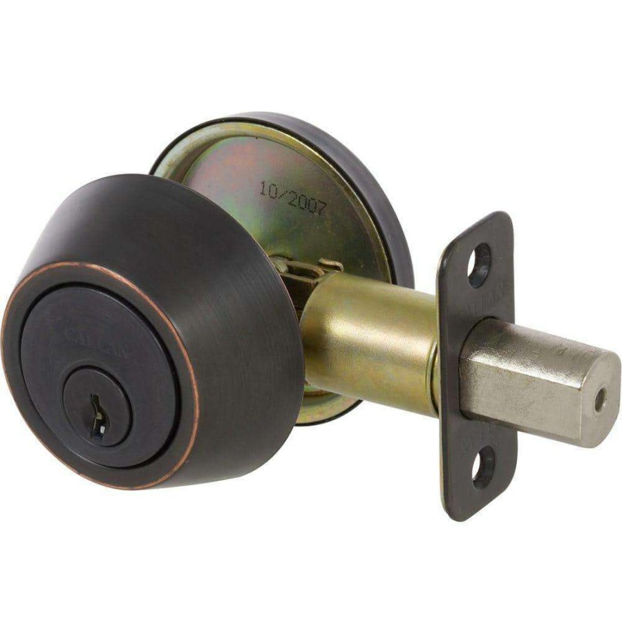 Door Hardware * | Delaney Hardware Callan Single Cylinder Edged Oil Rubbed Bronze Deadbolt