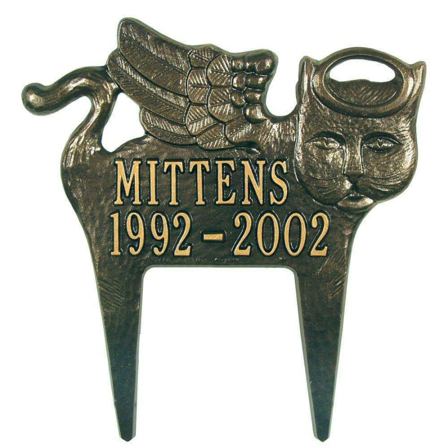 Signage * | Whitehall Products Bronze/Gold Angel-Cat Pet Memorial