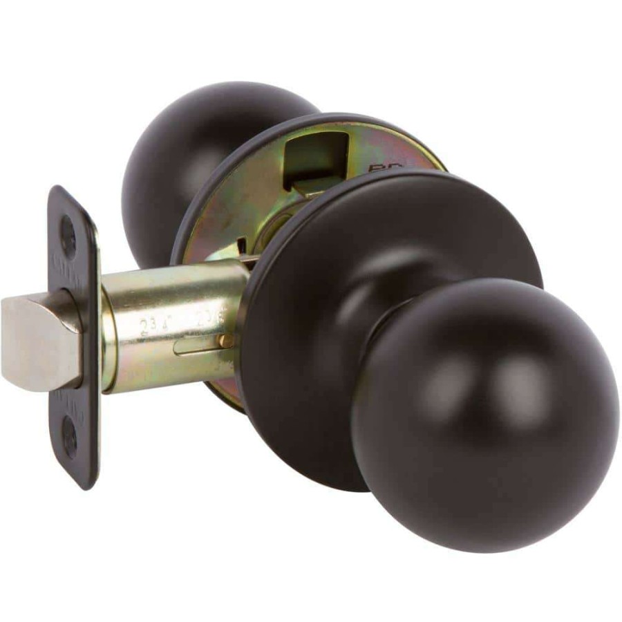 Door Hardware * | Delaney Hardware Fairfield Rustic Style Black Round Hall/Closet Door Knob