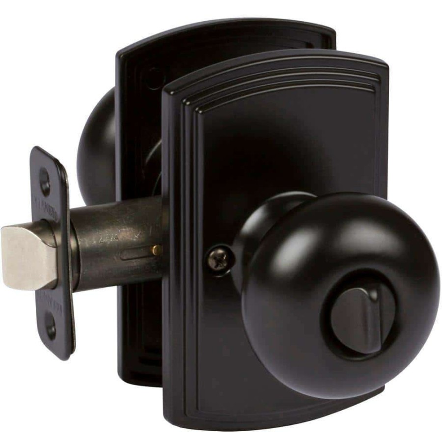 Door Hardware * | Delaney Hardware Italian Collection Santo Black Bed/Bath Door Knob