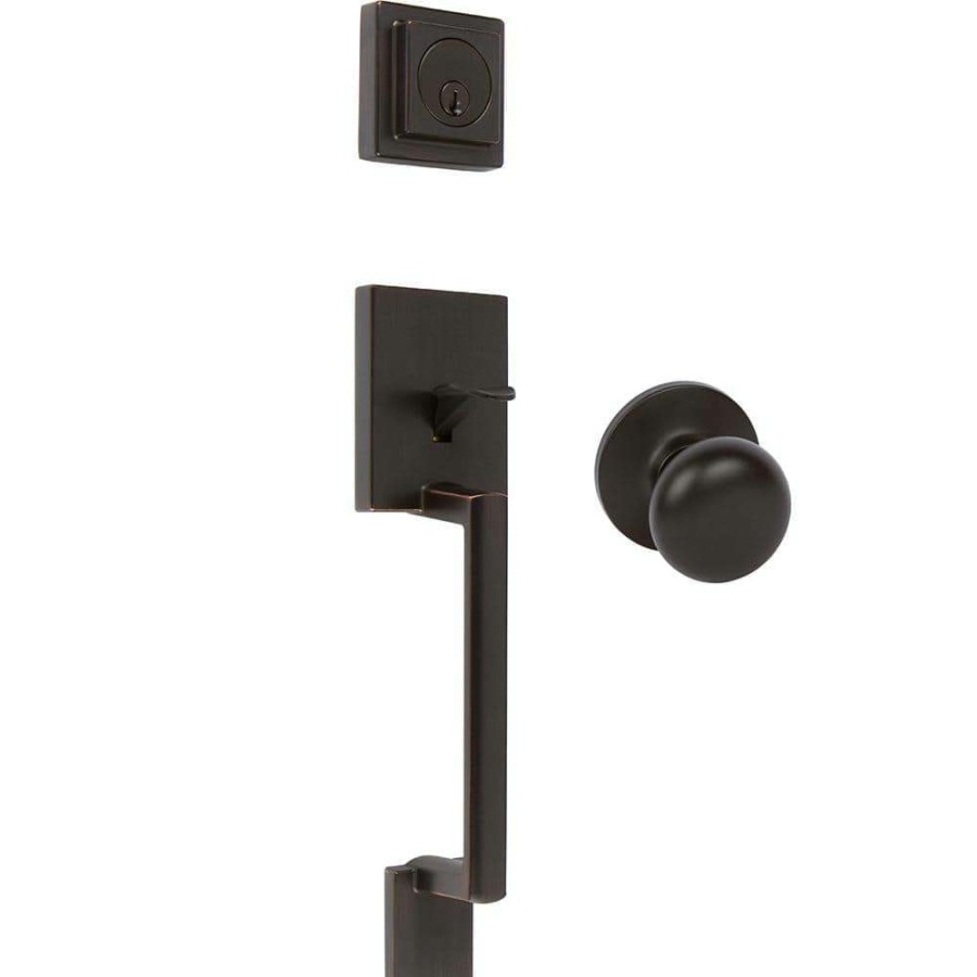 Door Hardware * | Delaney Hardware Avino Tuscany Bronze Single Cylinder Entry Door Handleset