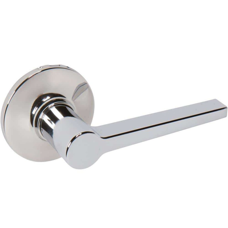 Door Hardware * | Delaney Hardware Tulina Contemporary Style Polished Chrome Straight Rectangle Single Dummy Door Lever