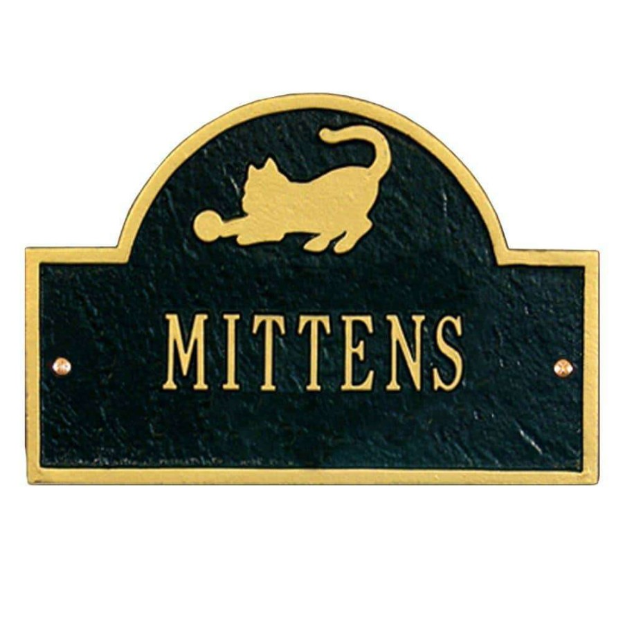 Signage * | Whitehall Products Pet Cat Mini Arch Black/Gold One Line Wall Marker