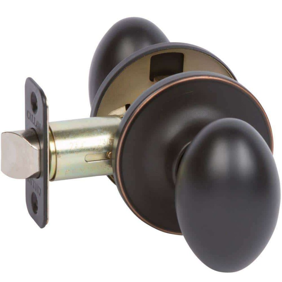 Door Hardware * | Delaney Hardware Carlyle Edged Oil Rubbed Bronze Hall/Closet Door Knob