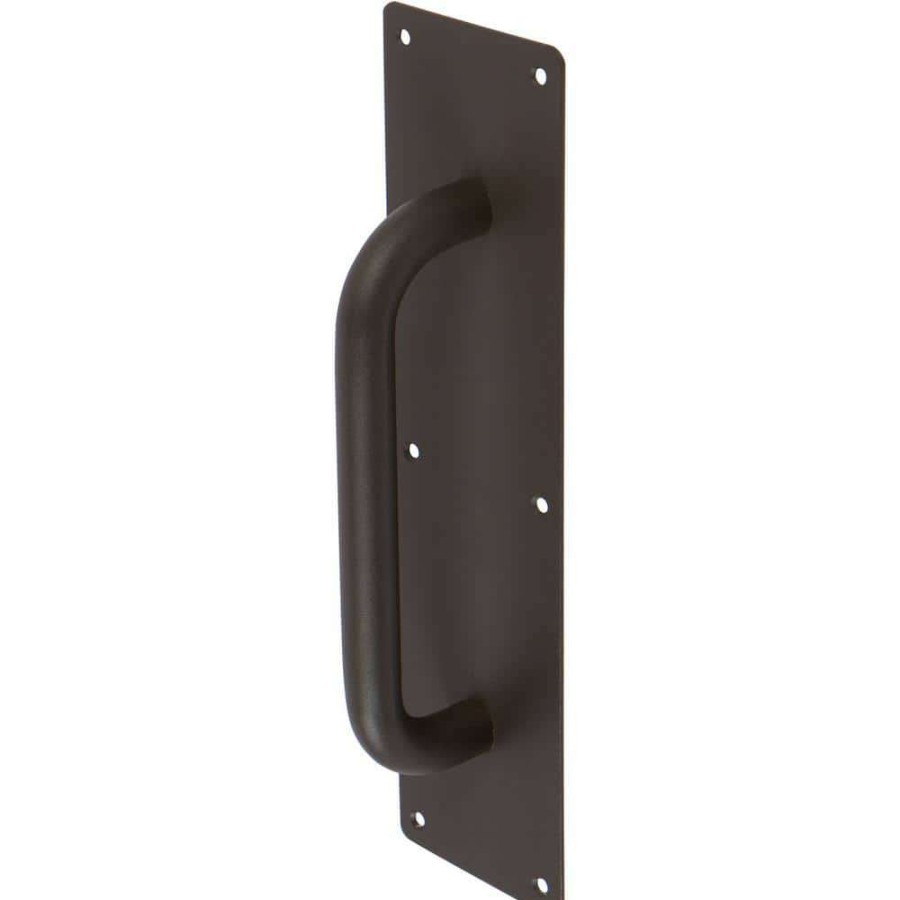 Door Hardware * | Delaney Hardware 11-3/4 In. Bronze Barn Door Hardware Round Handle With Plate