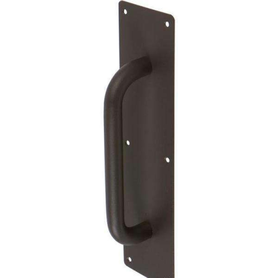 Door Hardware * | Delaney Hardware 11-3/4 In. Bronze Barn Door Hardware Round Handle With Plate