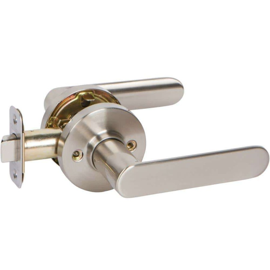 Door Hardware * | Delaney Hardware Vl Series Contemporary Style Satin Nickel Straight Hall/Closet Door Lever