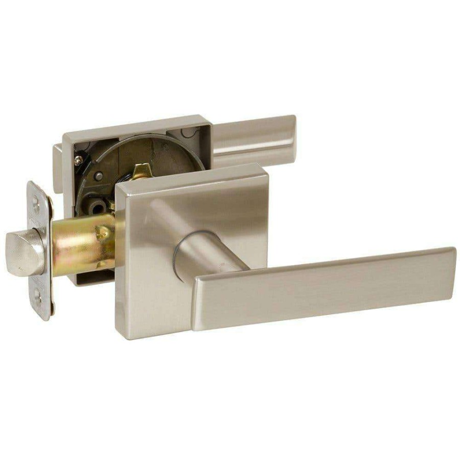 Door Hardware * | Delaney Hardware Kira Satin Nickel Contemporary Bed/Bath Privacy Door Lock Handle