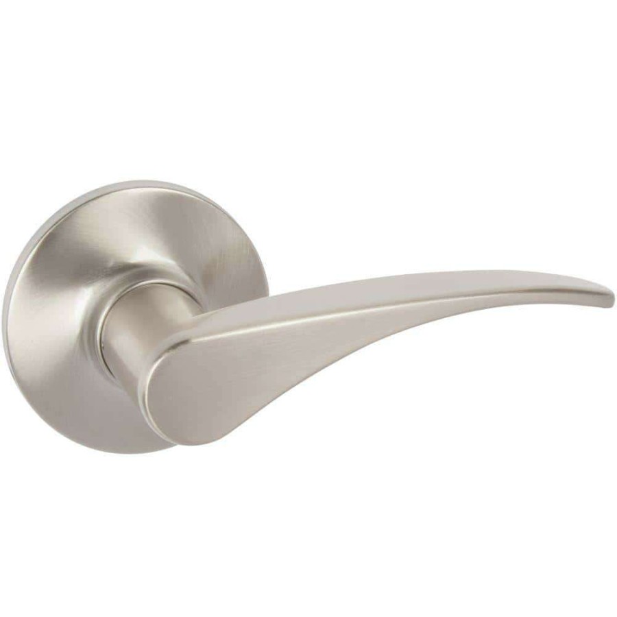 Door Hardware * | Delaney Hardware Contemporary Dayton Satin Nickel Right-Handed Dummy Door Lever