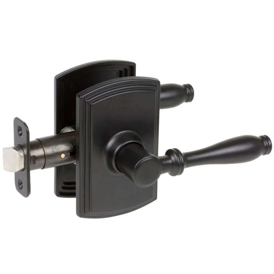 Door Hardware * | Delaney Hardware Italian Collection Sorado Black Hall/Closet Door Handle