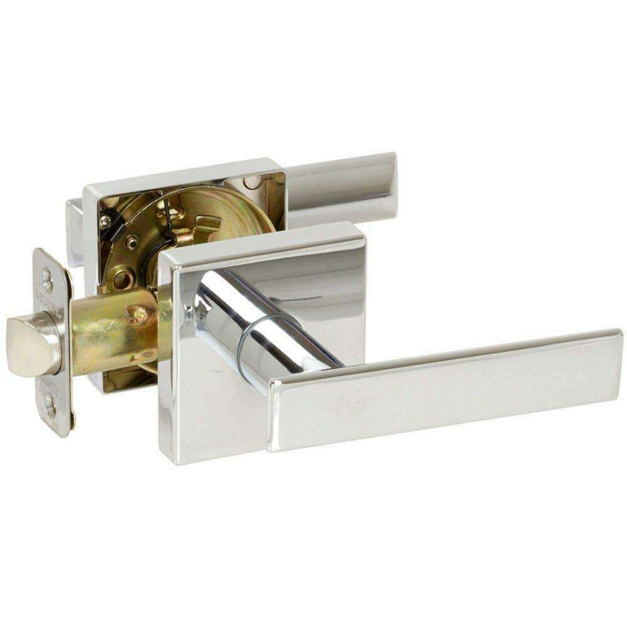 Door Hardware * | Delaney Hardware Kira Polished Chrome Bedroom And Bathroom Left Hand Door Handle Door Lock