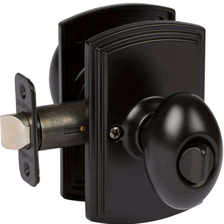 Door Hardware * | Delaney Hardware Italian Collection Canova Black Bed/Bath Door Knob