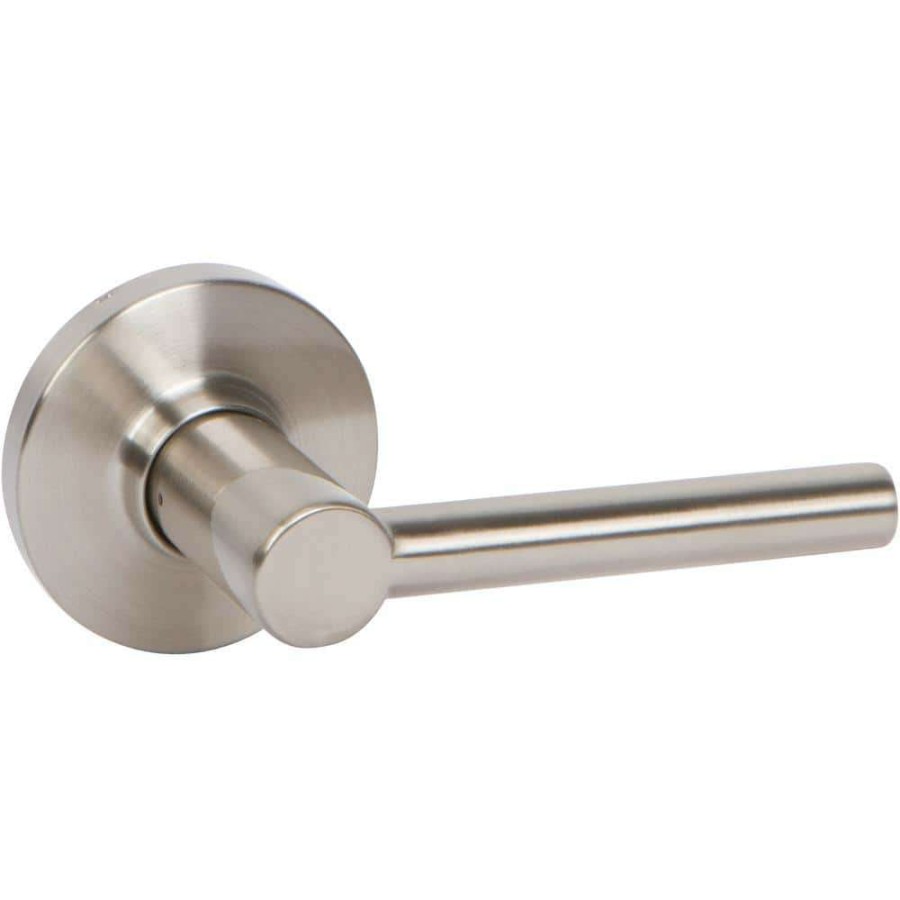 Door Hardware * | Delaney Hardware Rd Series Contemporary Style Satin Nickel Straight Round Single Dummy Door Lever