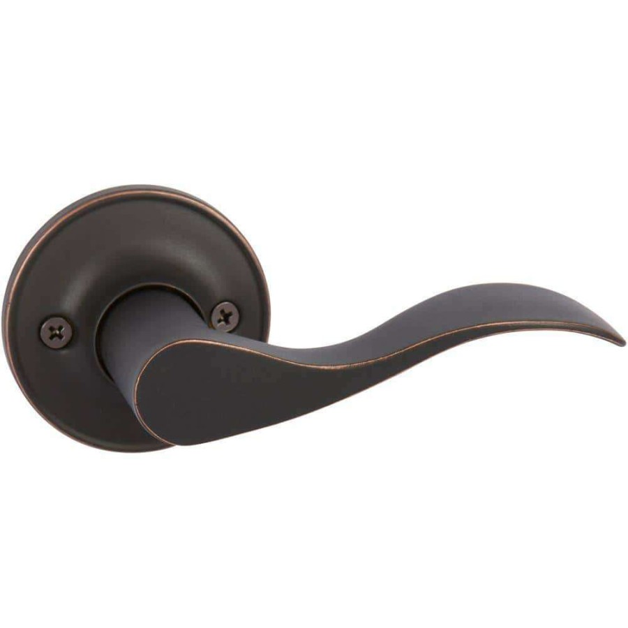 Door Hardware * | Delaney Hardware Callan Bennett Edged Oil Rubbed Bronze Left-Handed Dummy Door Lever