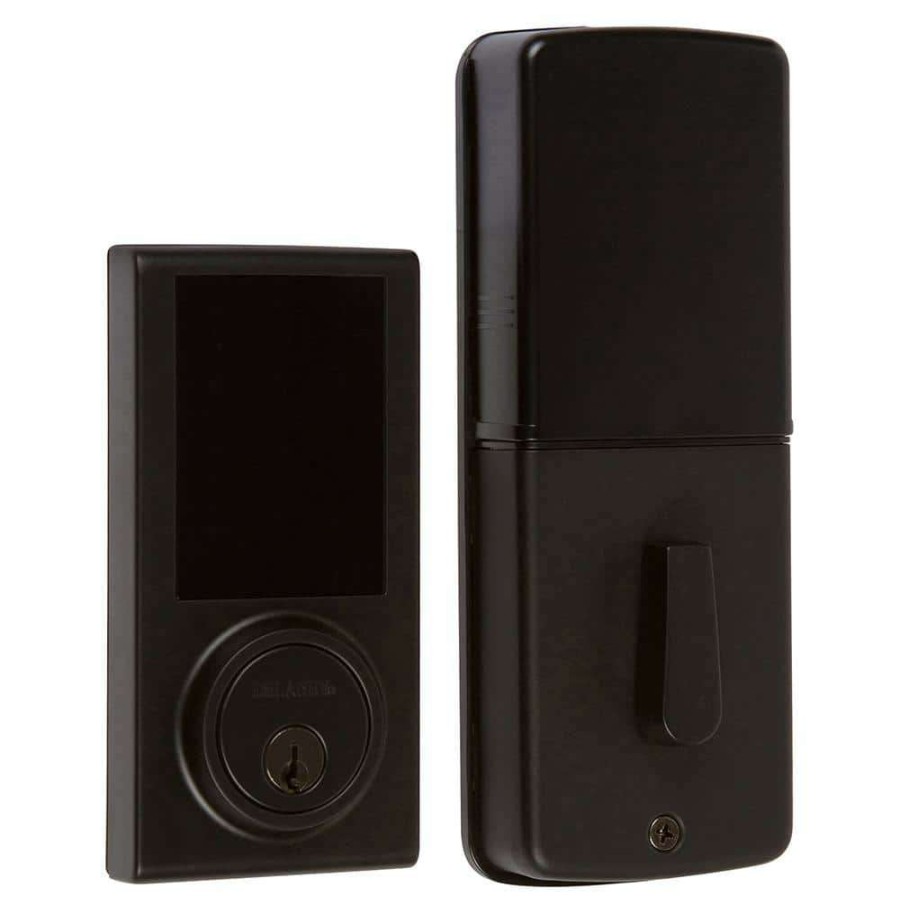 Door Hardware * | Delaney Hardware Black Digital Touchscreen Single Cylinder Deadbolt