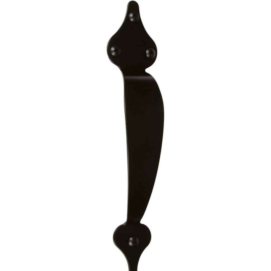 Door Hardware * | Delaney Hardware 10-1/4 In. Black Barn Door Hardware Pull Handle Spade Design