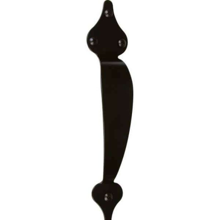 Door Hardware * | Delaney Hardware 10-1/4 In. Black Barn Door Hardware Pull Handle Spade Design