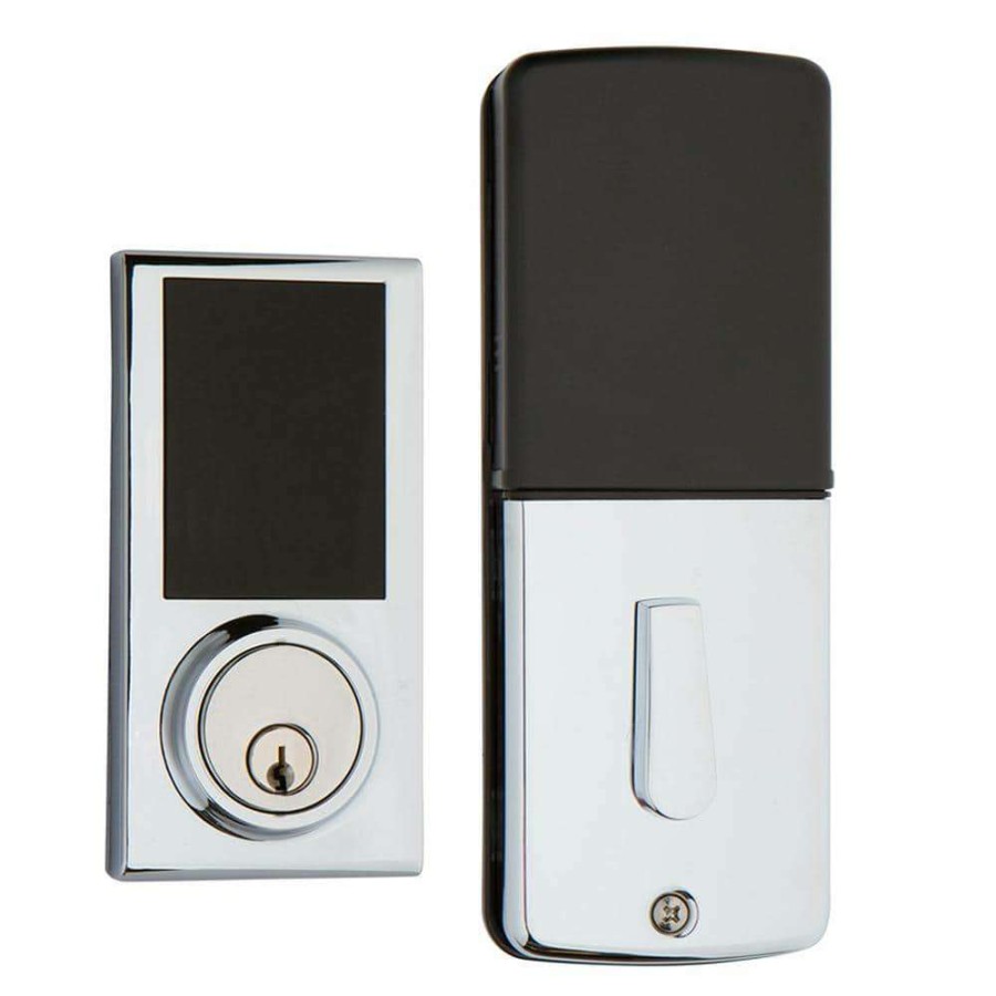 Door Hardware * | Delaney Hardware Bright Chrome Digital Touchscreen Single Cylinder Deadbolt