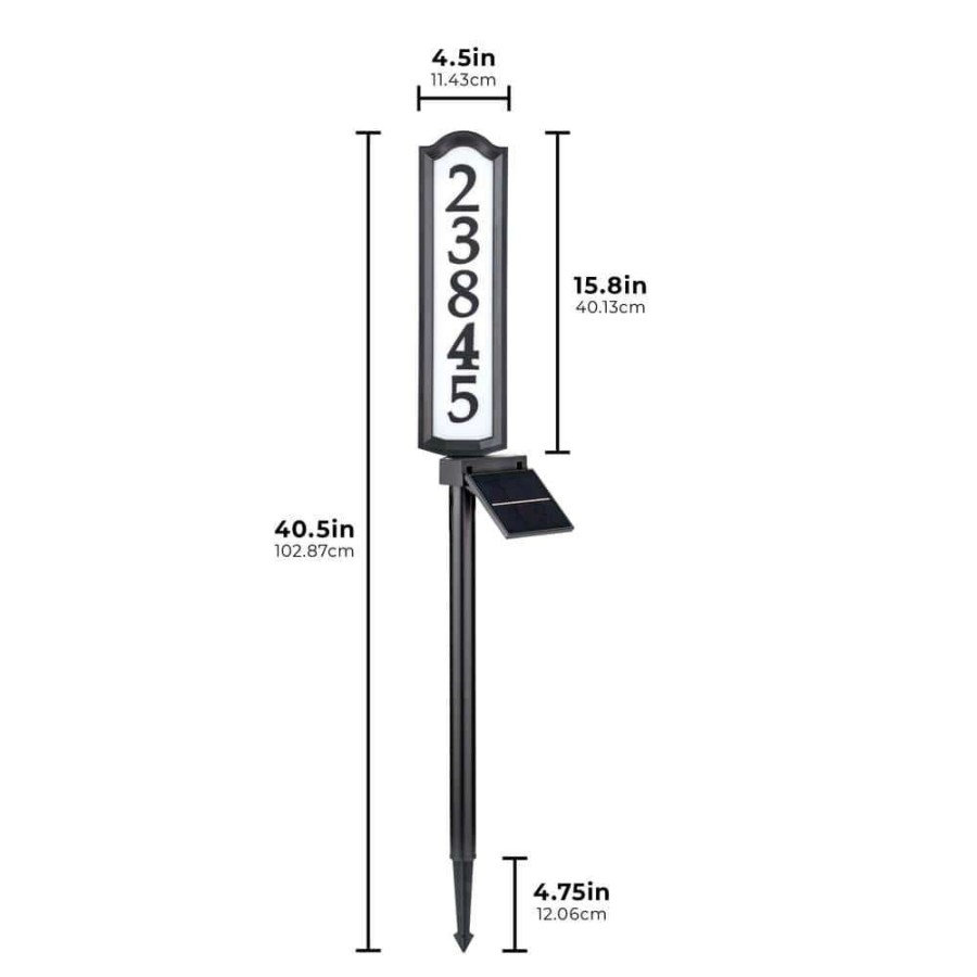 Signage * | Whitehall Products Solar Solutions 40.5 In. X 4.75 In. Aurora Solar Led Address Post