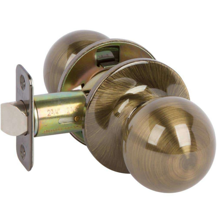 Door Hardware * | Delaney Hardware Fairfield Rustic Style Antique Brass Round Hall/Closet Door Knob