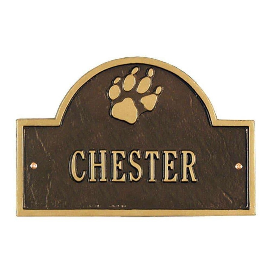 Signage * | Whitehall Products Pet Paw Mini Arch Bronze/Gold One Line Wall Marker