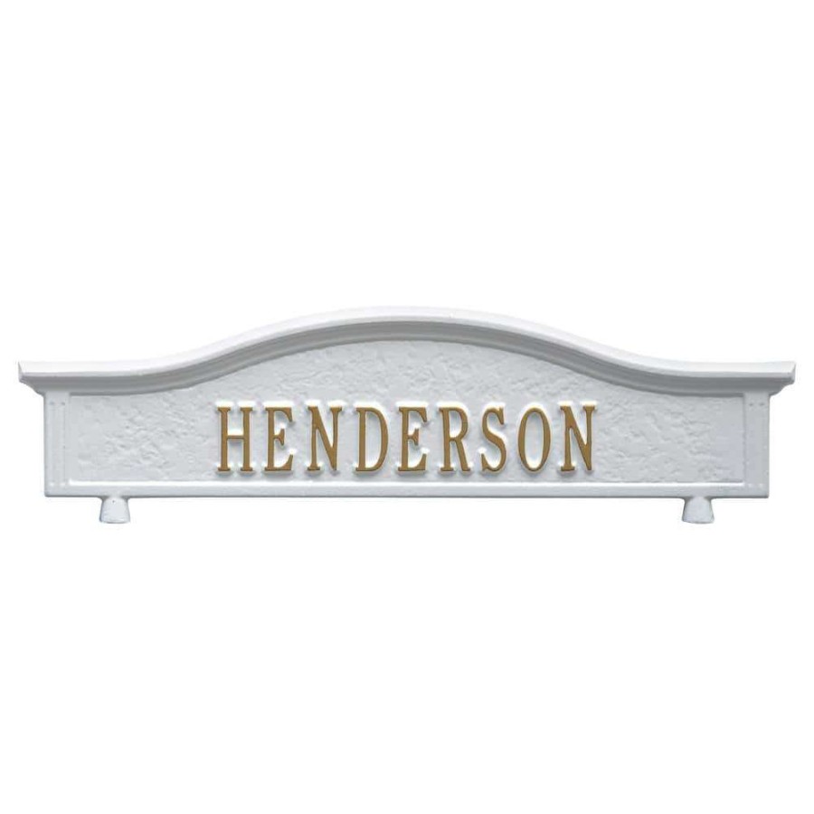 Mailboxes * | Whitehall Products Mailbox Topper In White/Gold