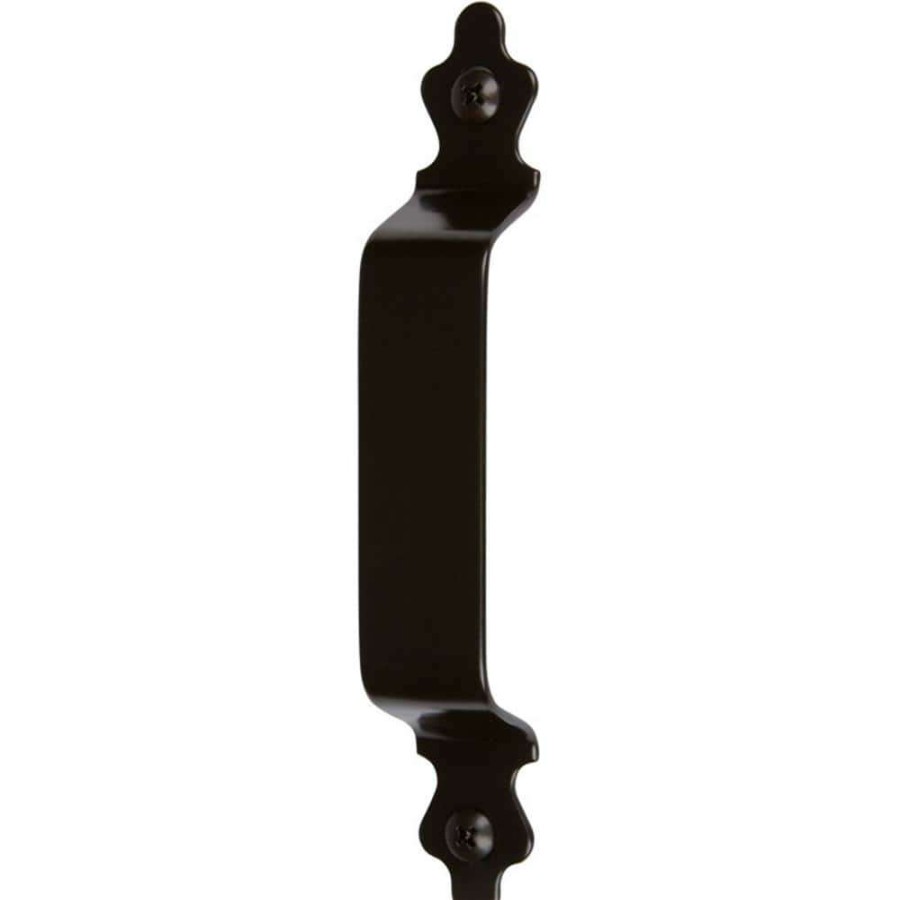 Door Hardware * | Delaney Hardware 7 In. Black Barn Door Hardware Clover Pull Handle