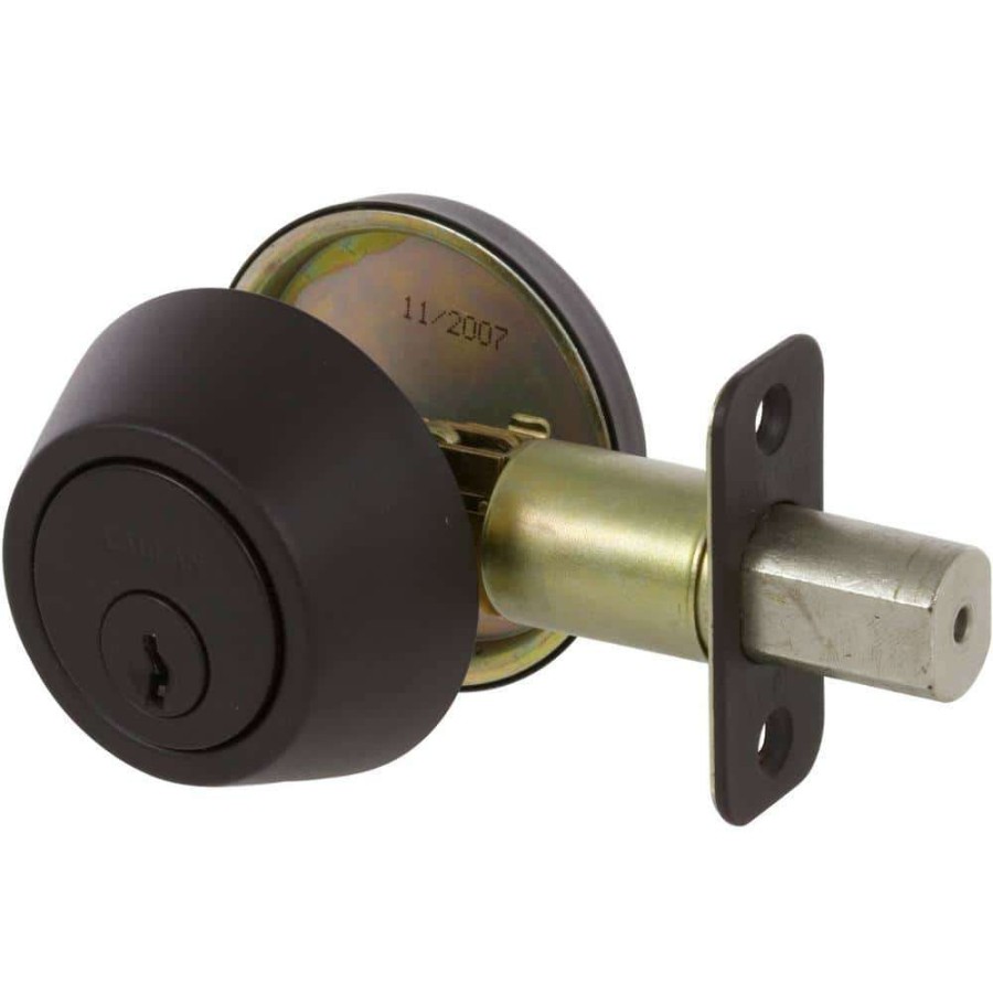 Door Hardware * | Delaney Hardware Fairfield Classic Style Oil Rubbed Bronze Round Shape Entry Door Knob And Single Cylinder Deadbolt Keyed Alike