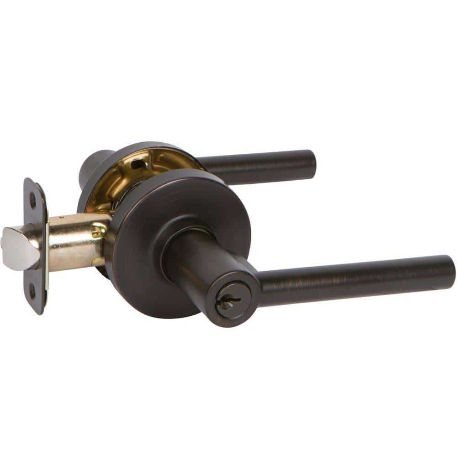 Door Hardware * | Delaney Hardware Rd Series Contemporary Style Tuscany Bronze Straight Entry Door Handle