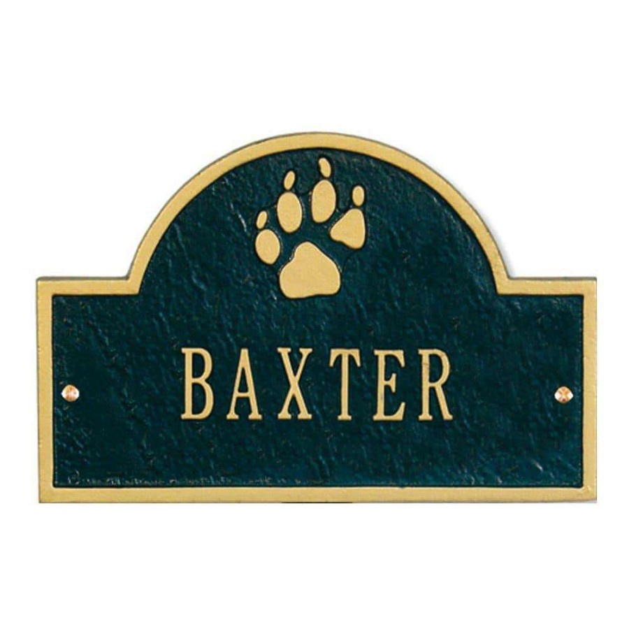 Signage * | Whitehall Products Pet Paw Mini Arch Black/Gold One Line Wall Marker