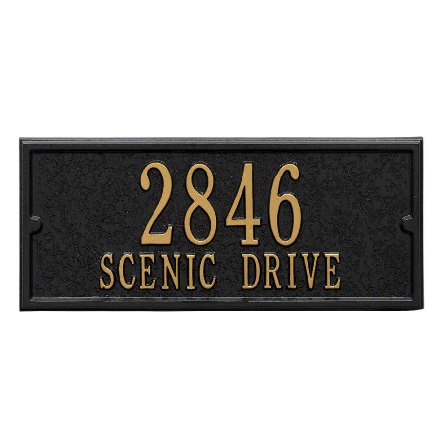 Mailboxes * | Whitehall Products Mailbox Side Panel In Black/Gold