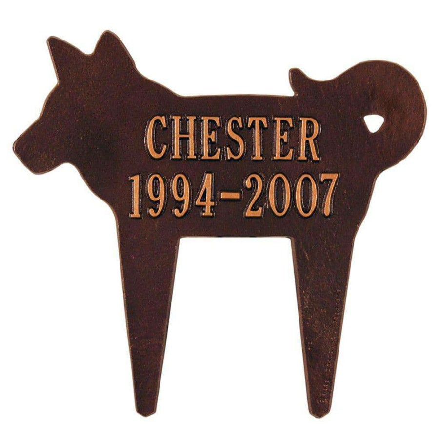 Signage * | Whitehall Products Antique Copper Two Line Lawn Silhouette Dog Marker