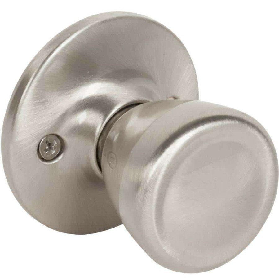 Door Hardware * | Delaney Hardware Brayden Classic Style Satin Nickel Tulip Shaped Single Dummy Door Knob