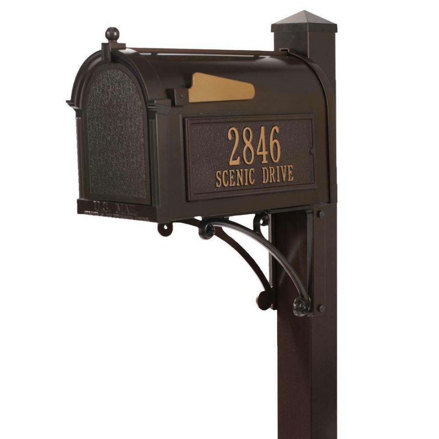 Mailboxes * | Whitehall Products Superior French Bronze Streetside Mailbox