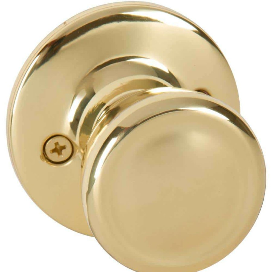 Door Hardware * | Delaney Hardware Brayden Classic Style Polished Brass Tulip Single Dummy Door Knob