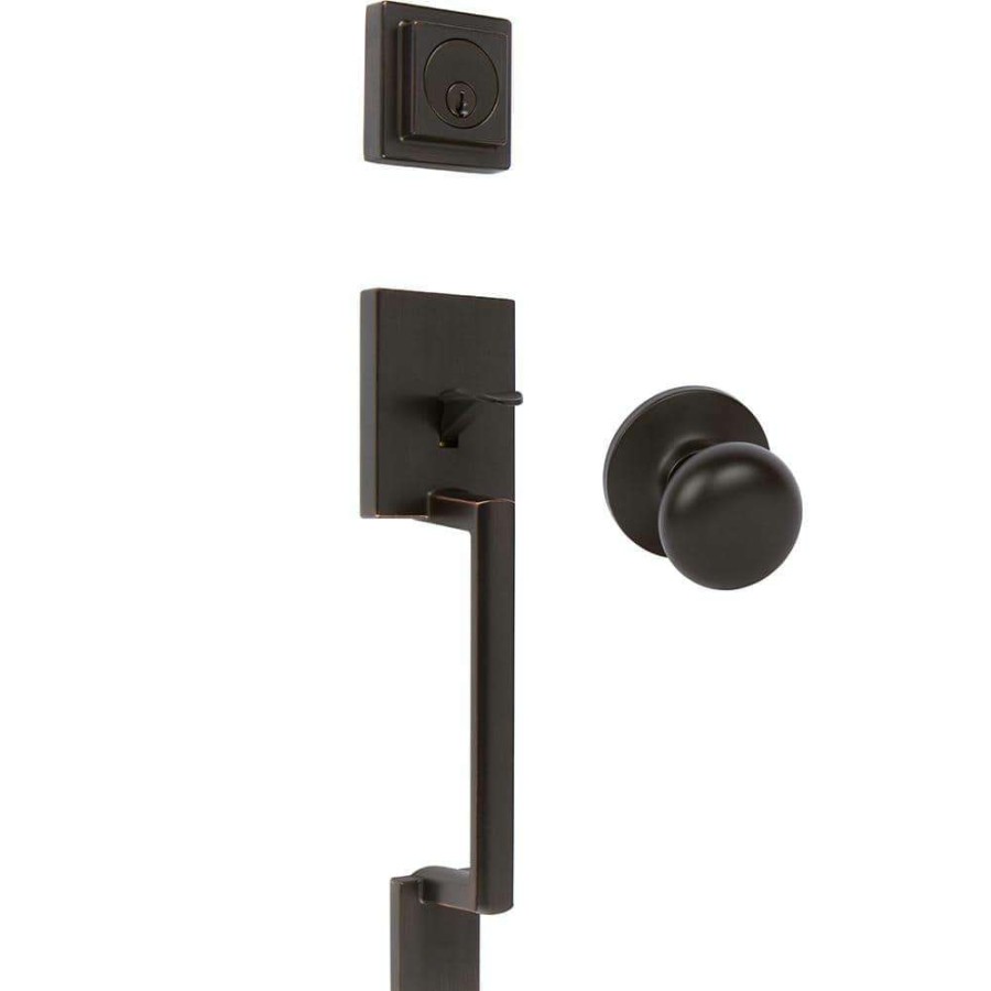 Door Hardware * | Delaney Hardware Avino Black Single Cylinder Deadbolt Entry Door Handleset