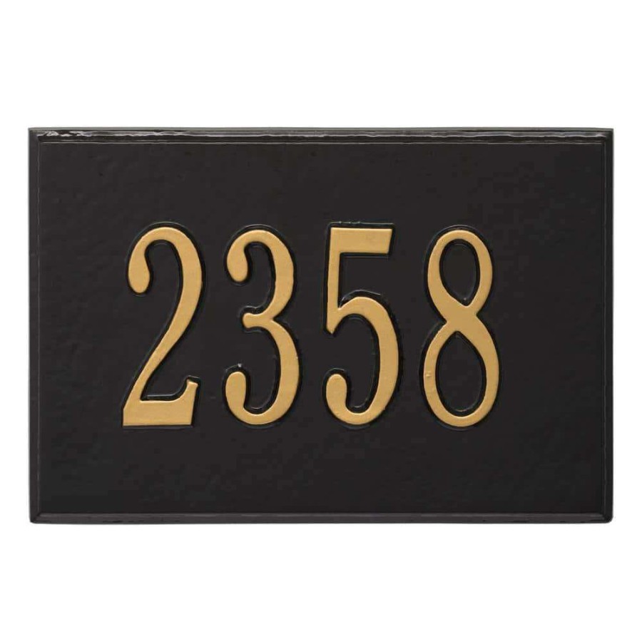 Mailboxes * | Whitehall Products Wall Mailbox Plaque In Black/Gold