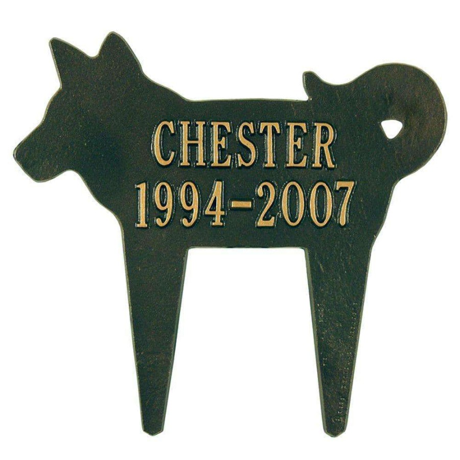 Signage * | Whitehall Products Bronze/Gold Two Line Lawn Silhouette Dog Marker