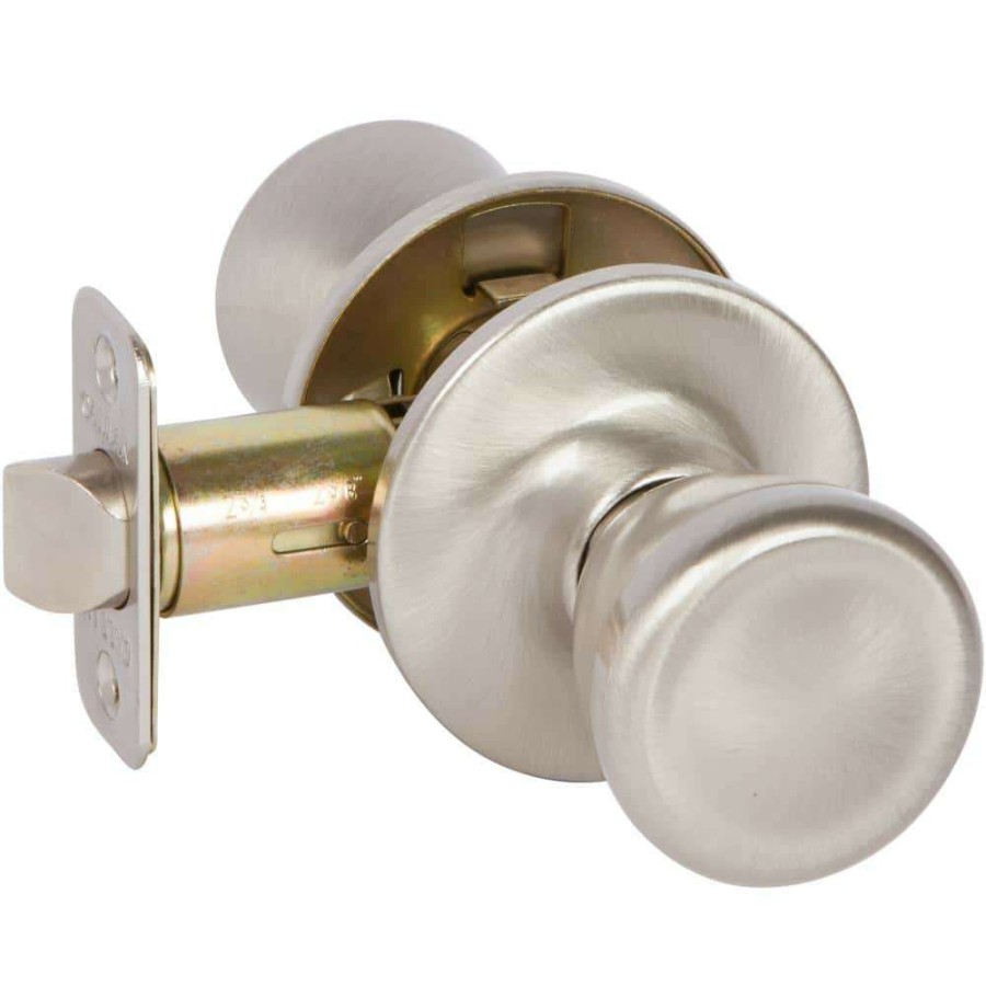 Door Hardware * | Delaney Hardware Brayden Classic Style Satin Nickel Tulip Shaped Passage Set Hall/Closet Door Knob