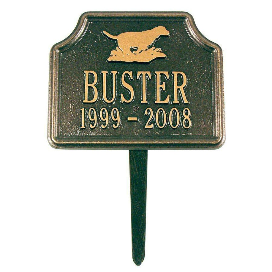 Signage * | Whitehall Products Retriever Bronze/Gold Two Line Lawn Memorial Plaque