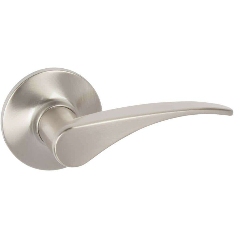 Door Hardware * | Delaney Hardware Contemporary Dayton Satin Nickel Left-Handed Dummy Door Lever