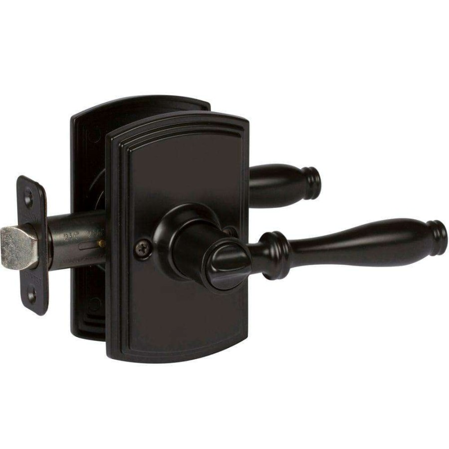 Door Hardware * | Delaney Hardware Italian Collection Sorado Black Bed/Bath Door Handle