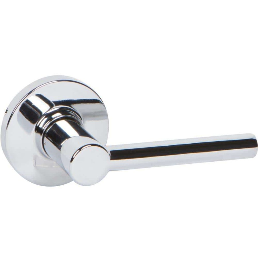 Door Hardware * | Delaney Hardware Rd Series Contemporary Style Polished Chrome Straight Round Single Dummy Door Lever