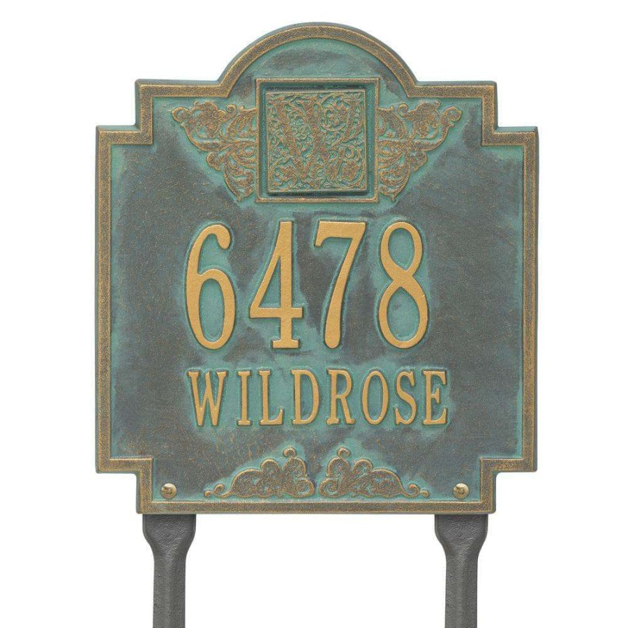 Mailboxes * | Whitehall Products Monogram Address Personalized Plaque Lawn